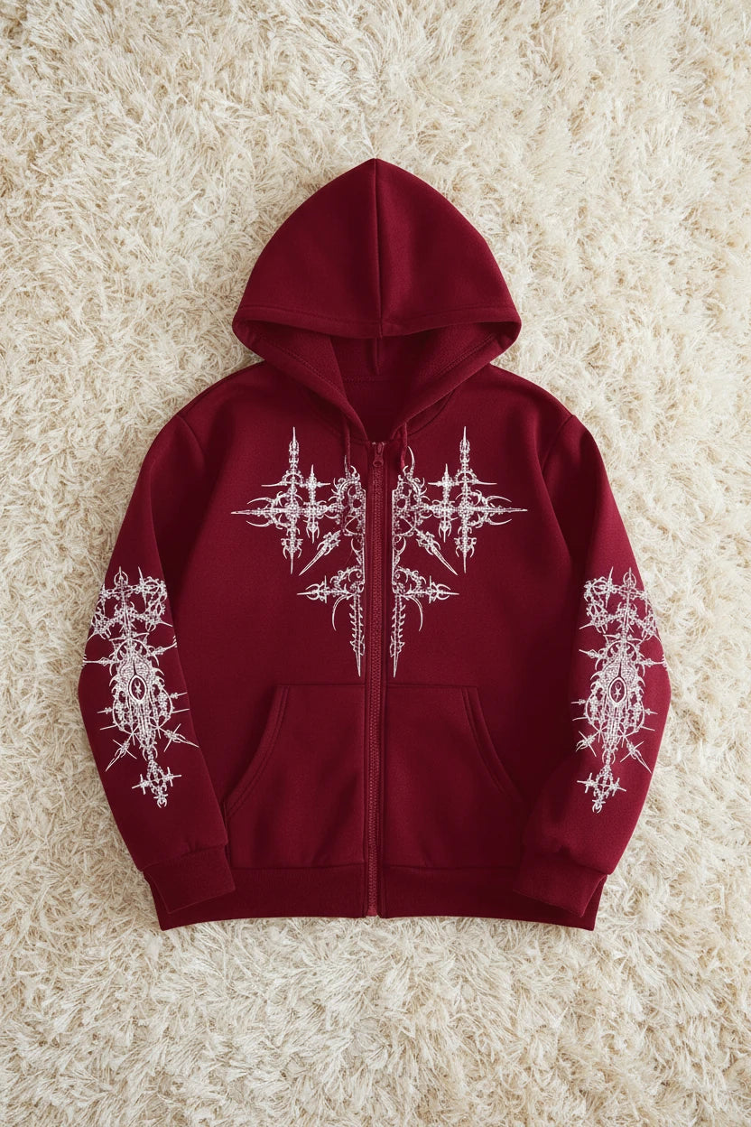 Gothic Dark Zip Hoodie