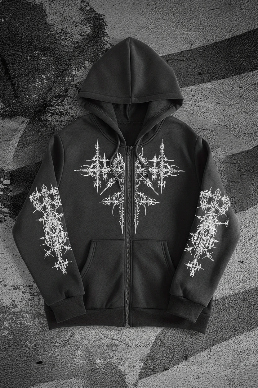 Gothic Dark Zip Hoodie